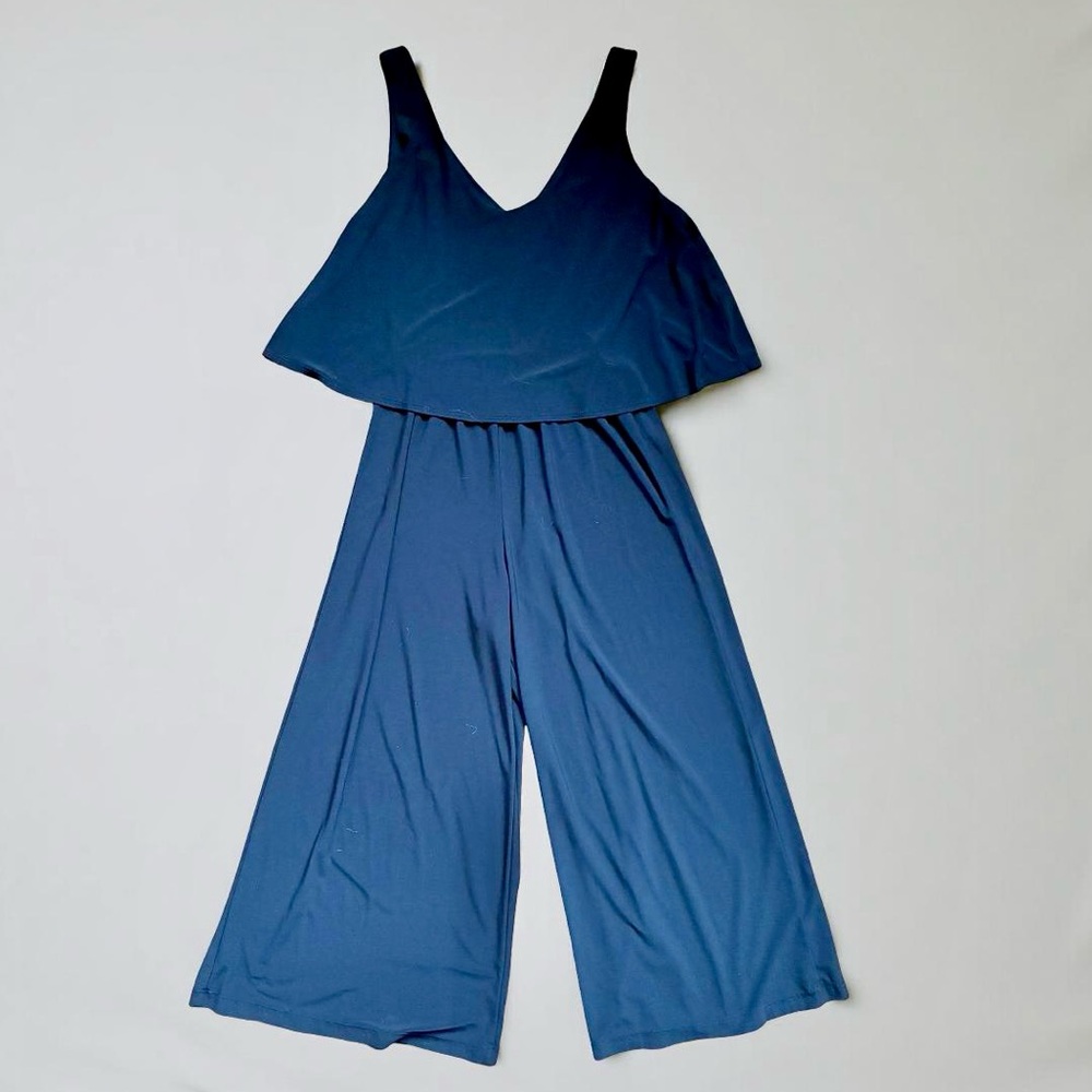 Annalee + Hope Black Wideleg Cropped Jumpsuit